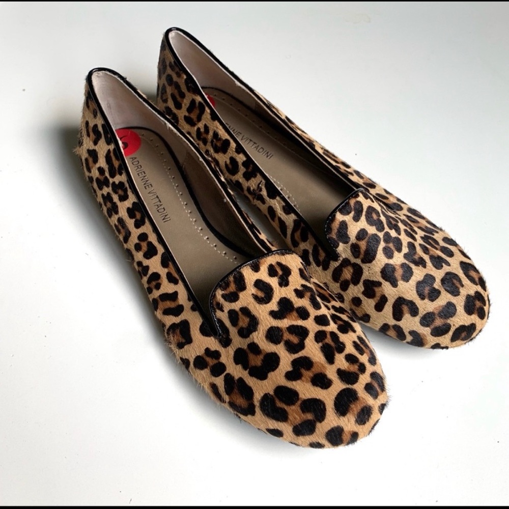Adrienne Vittadini Leopard Print Flat Loafers